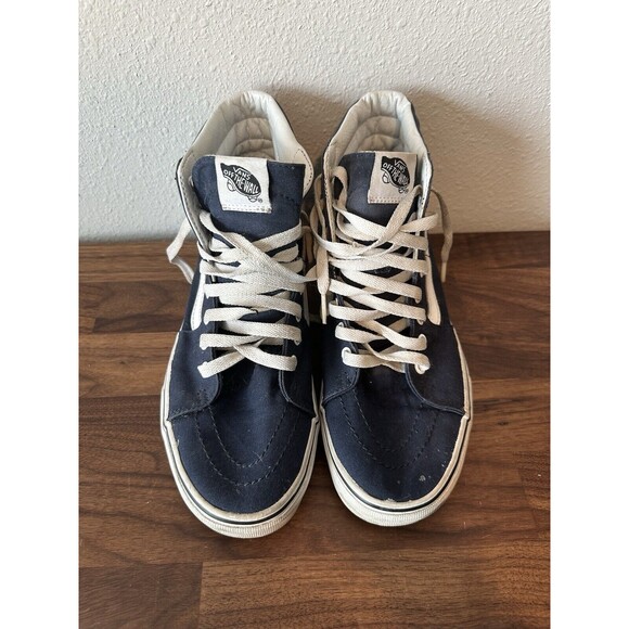 Vans High Top Sneakers Women's Size 10 Men's Size 8.5 Navy Shoes - Picture 3 of 10